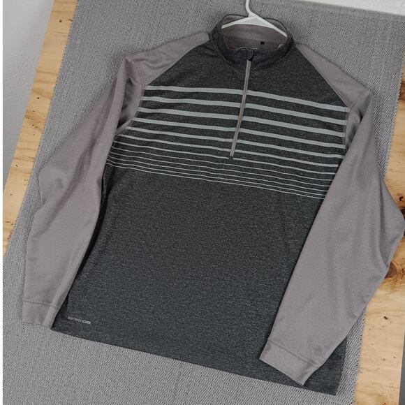 Ping Quarter Zip Golf Shirt Mens XL Gray Striped Performance Sensorcool Wicking - Picture 3 of 12